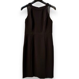 White House Black Market Black Mesh Cutout Cocktail or Formal Sheath Dress Sz 4